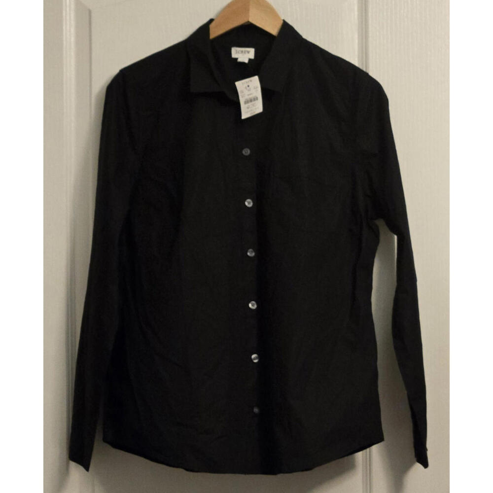 J.CREW Black Button-up Cotton Poplin Shirt In Signature Fit Size Large NWT - Picture 5 of 6